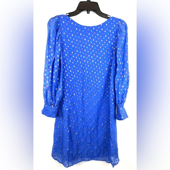 Lilly Pulitzer Women’s Maisel Blue Long Sleeve Silk Knee Length Dress Size 2
